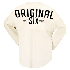 NHL Toronto Maple Leafs Fanatics Women's Original Six Lace-Up Spirit Jersey Long Sleeve T-Shirt - Cream
