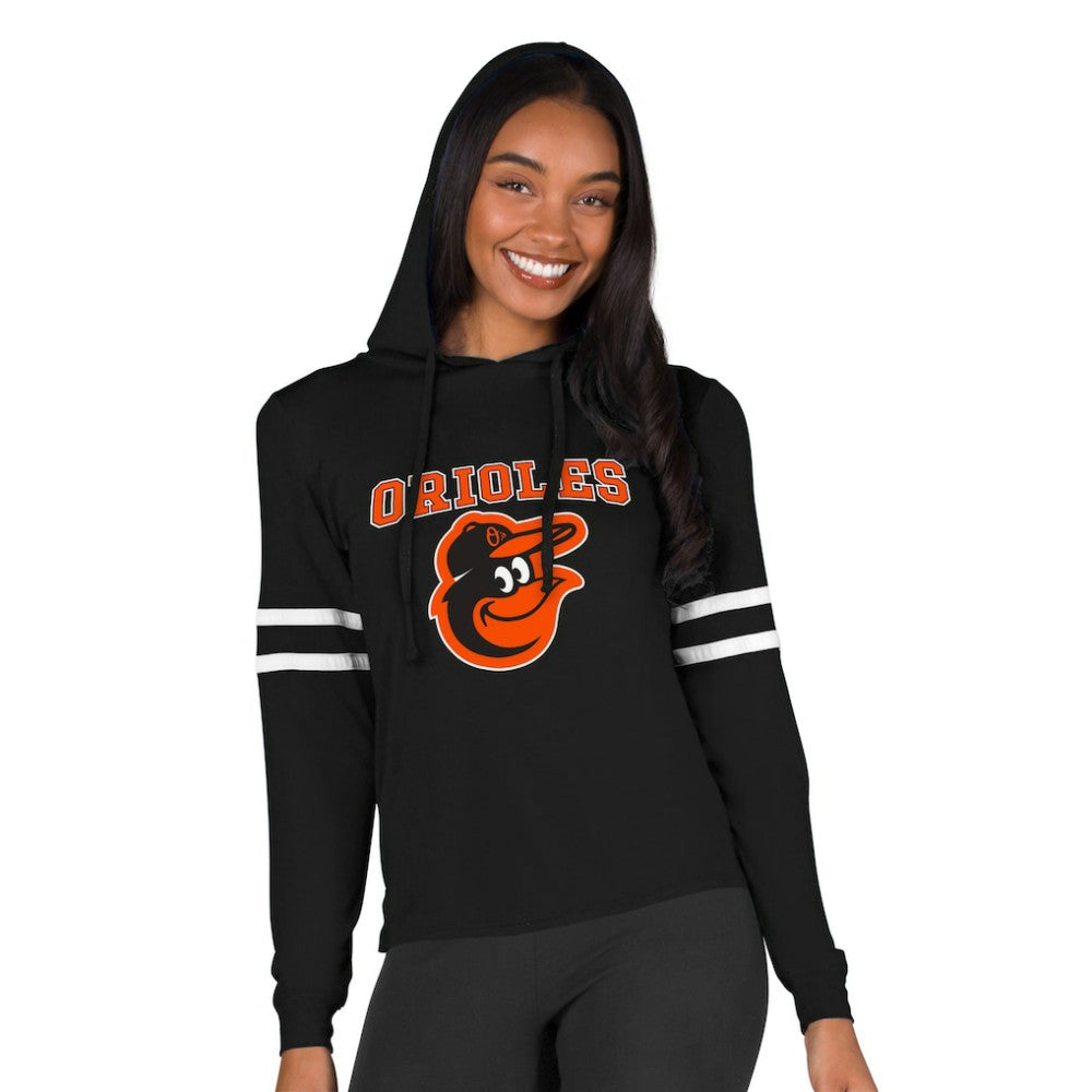 Baltimore Orioles Concepts Sport Women's Marathon Lightweight Lounge Pullover Hoodie - Black Hoodies
