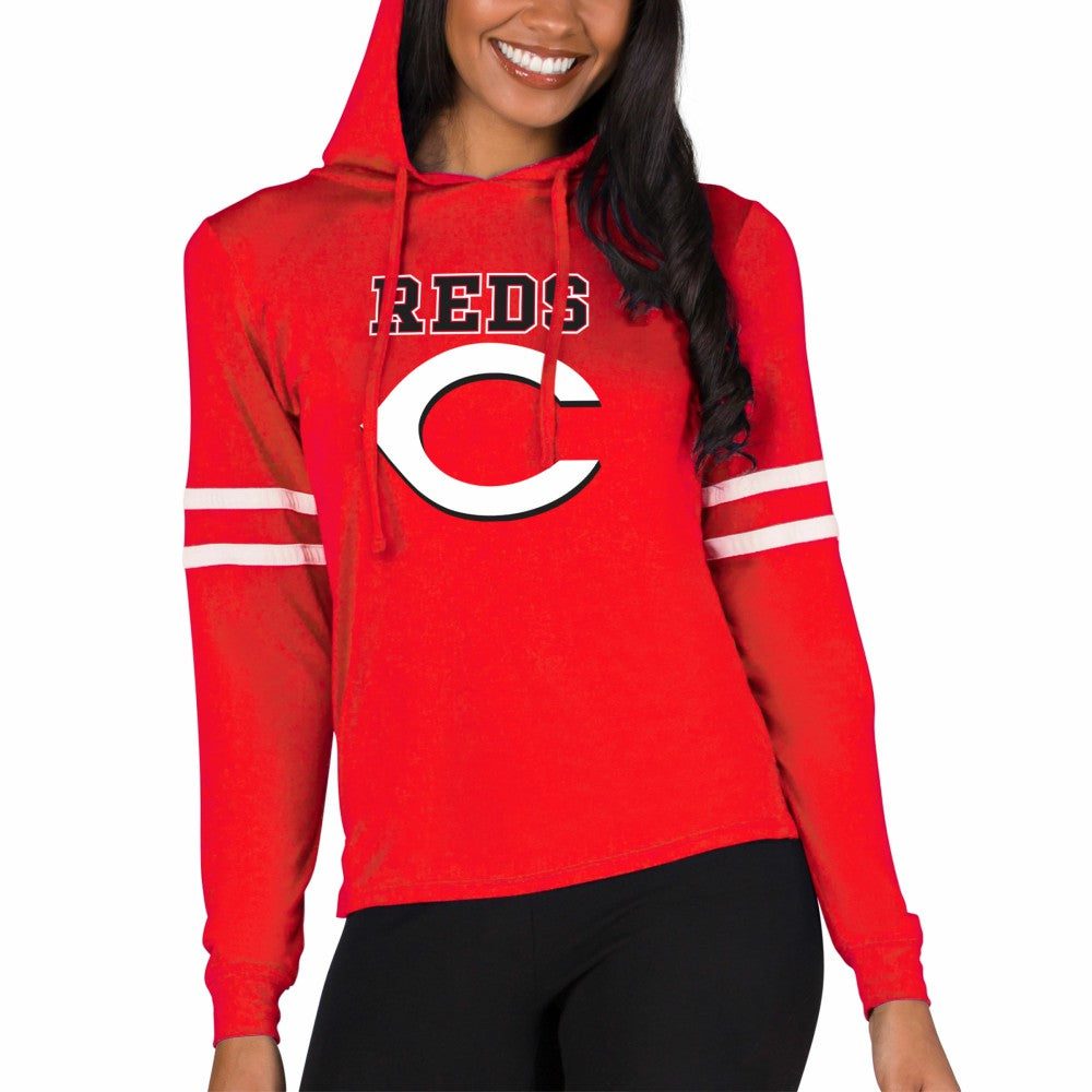 Cincinnati Reds Concepts Sport Women's Marathon Lightweight Lounge Pullover Hoodie - Red Hoodies