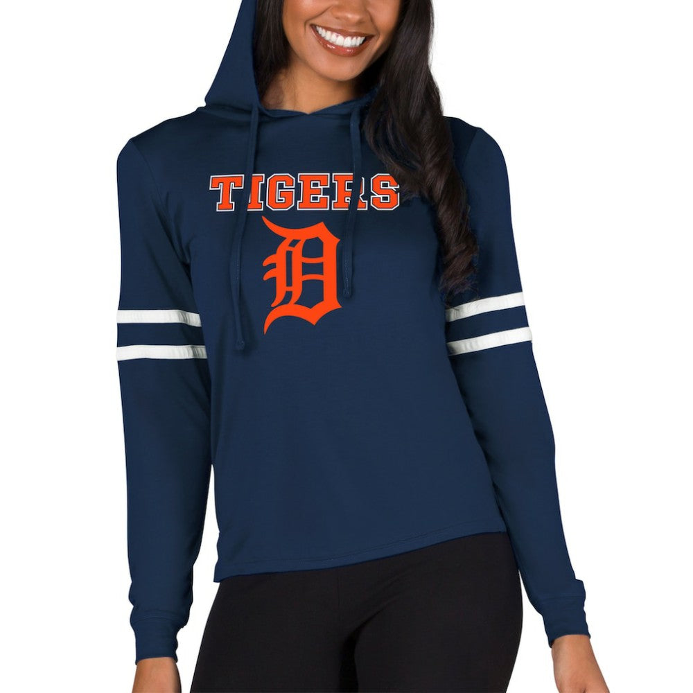 Detroit Tigers Concepts Sport Women's Marathon Lightweight Lounge Pullover Hoodie - Navy Hoodies