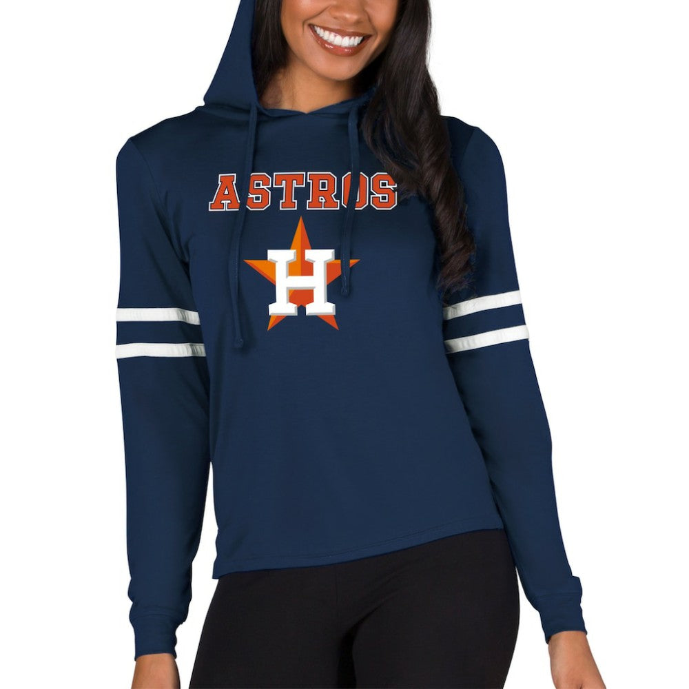 Houston Astros Concepts Sport Women's Marathon Lightweight Lounge Pullover Hoodie - Navy Hoodies