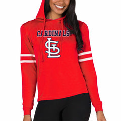 St. Louis Cardinals Concepts Sport Women's Marathon Lightweight Lounge Pullover Hoodie - Red Hoodies