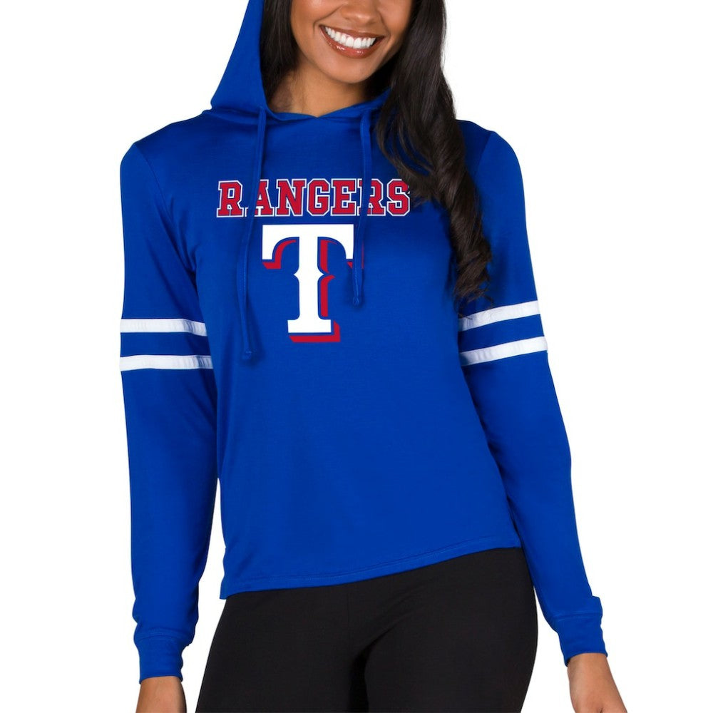 Texas Rangers Concepts Sport Women's Marathon Lightweight Lounge Pullover Hoodie - Royal Hoodies