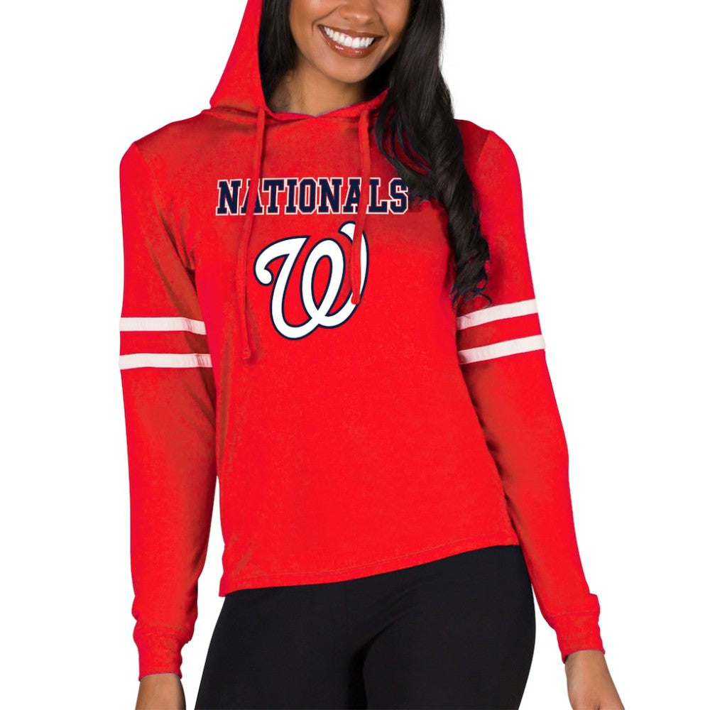 Washington Nationals Concepts Sport Women's Marathon Lightweight Lounge Pullover Hoodie - Red Hoodies