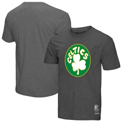 Boston Celtics Unisex Hardwood Classics MVP Throwback Logo T-Shirt Heather Gray