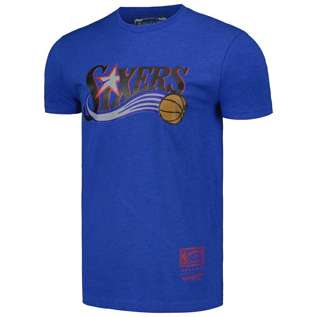 Philadelphia 76ers Unisex Hardwood Classics MVP Throwback Logo T-Shirt Royal