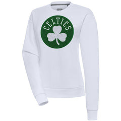 Boston Celtics Antigua Women's Victory Crewneck Pullover Sweatshirt White