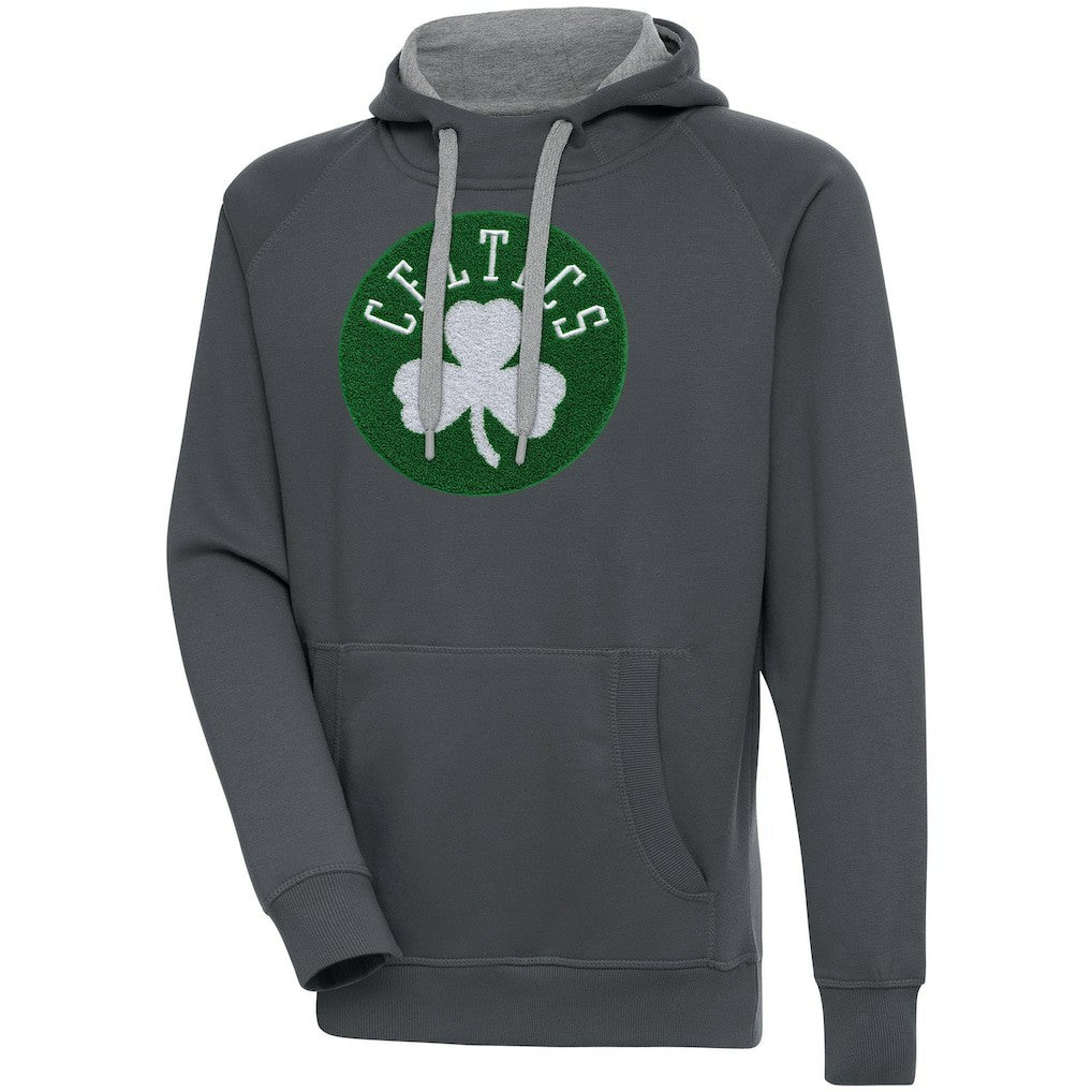 Boston Celtics Antigua Victory Pullover Hoodie Charcoal
