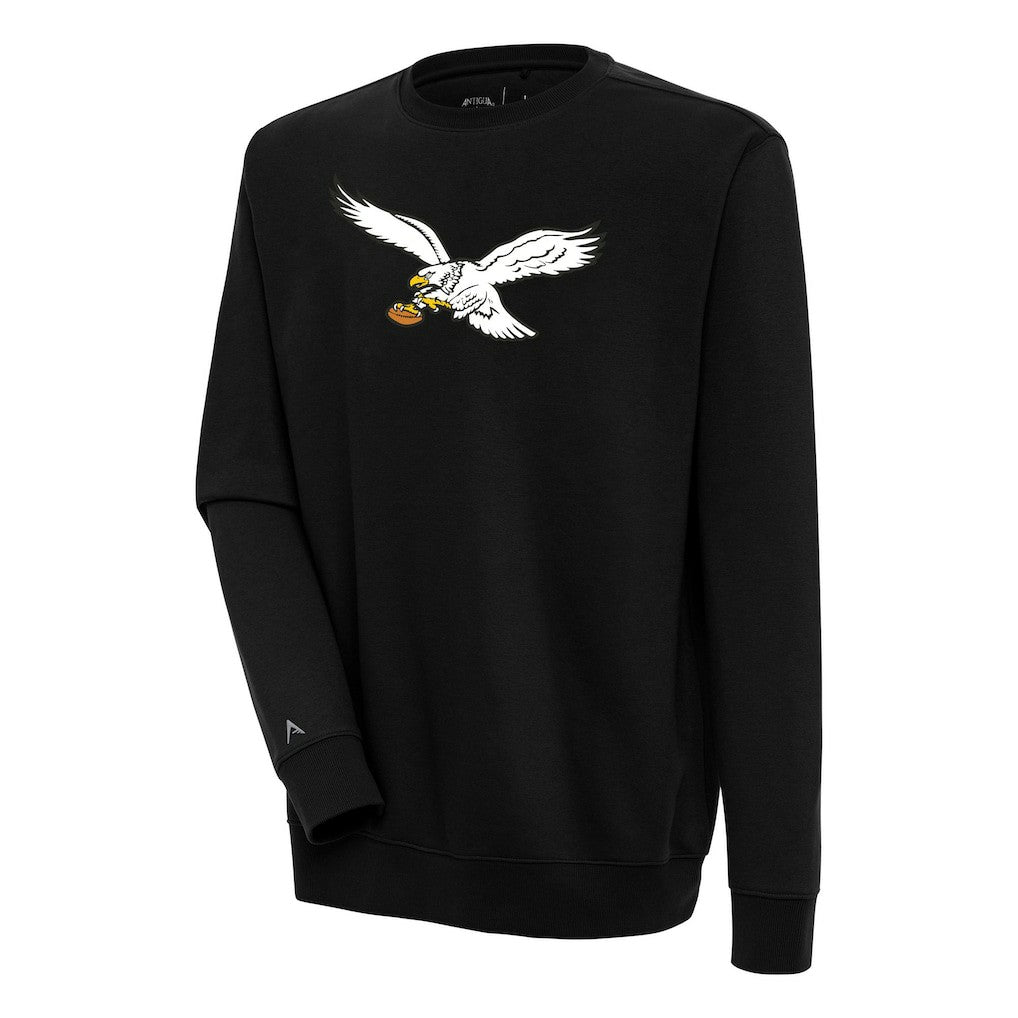 Philadelphia Eagles Adult Throwback Logo Victory Crewneck Pullover Sweatshirt Black