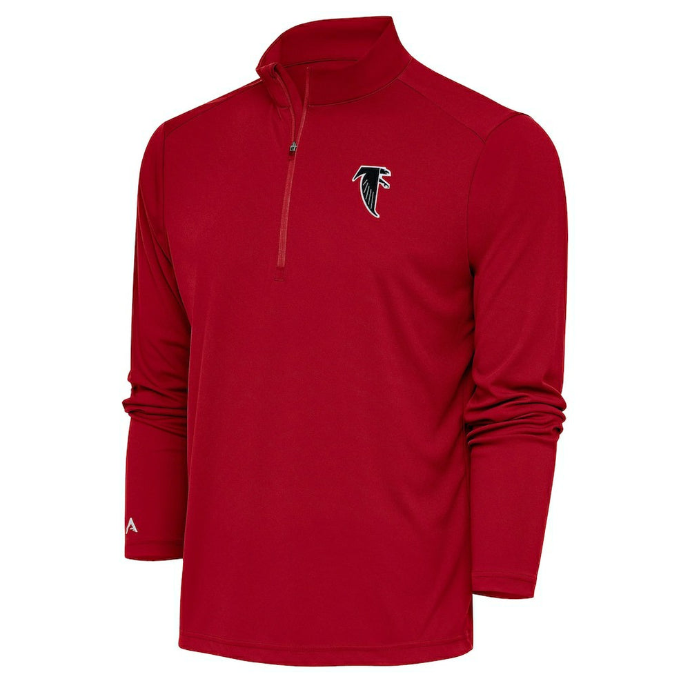 Atlanta Falcons Adult Throwback Logo Tribute Quarter-Zip Pullover Red