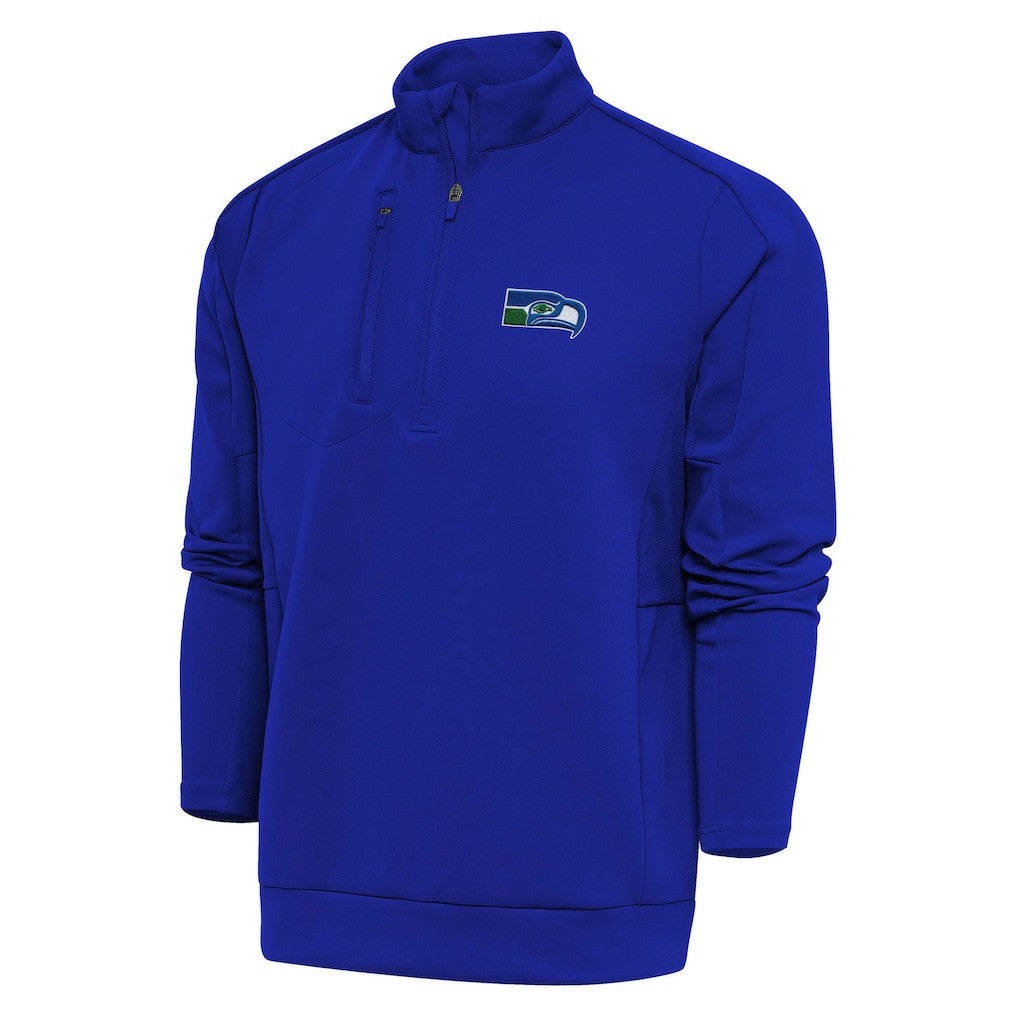 Seattle Seahawks Adult Throwback Logo Generation Quarter-Zip Pullover Top Royal