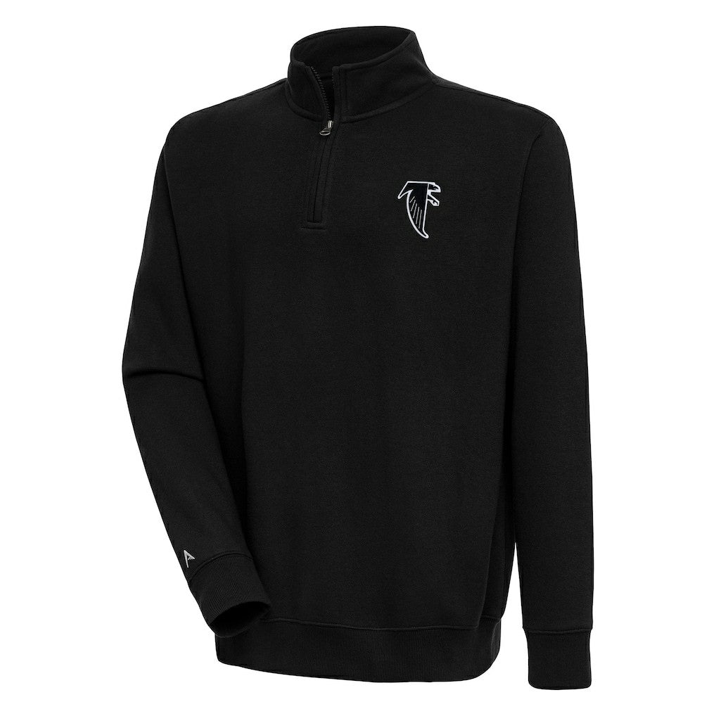 Atlanta Falcons Adult Throwback Logo Victory Quarter-Zip Pullover Top Black