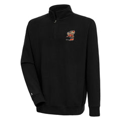 Cleveland Browns Adult Throwback Logo Victory Quarter-Zip Pullover Top Black