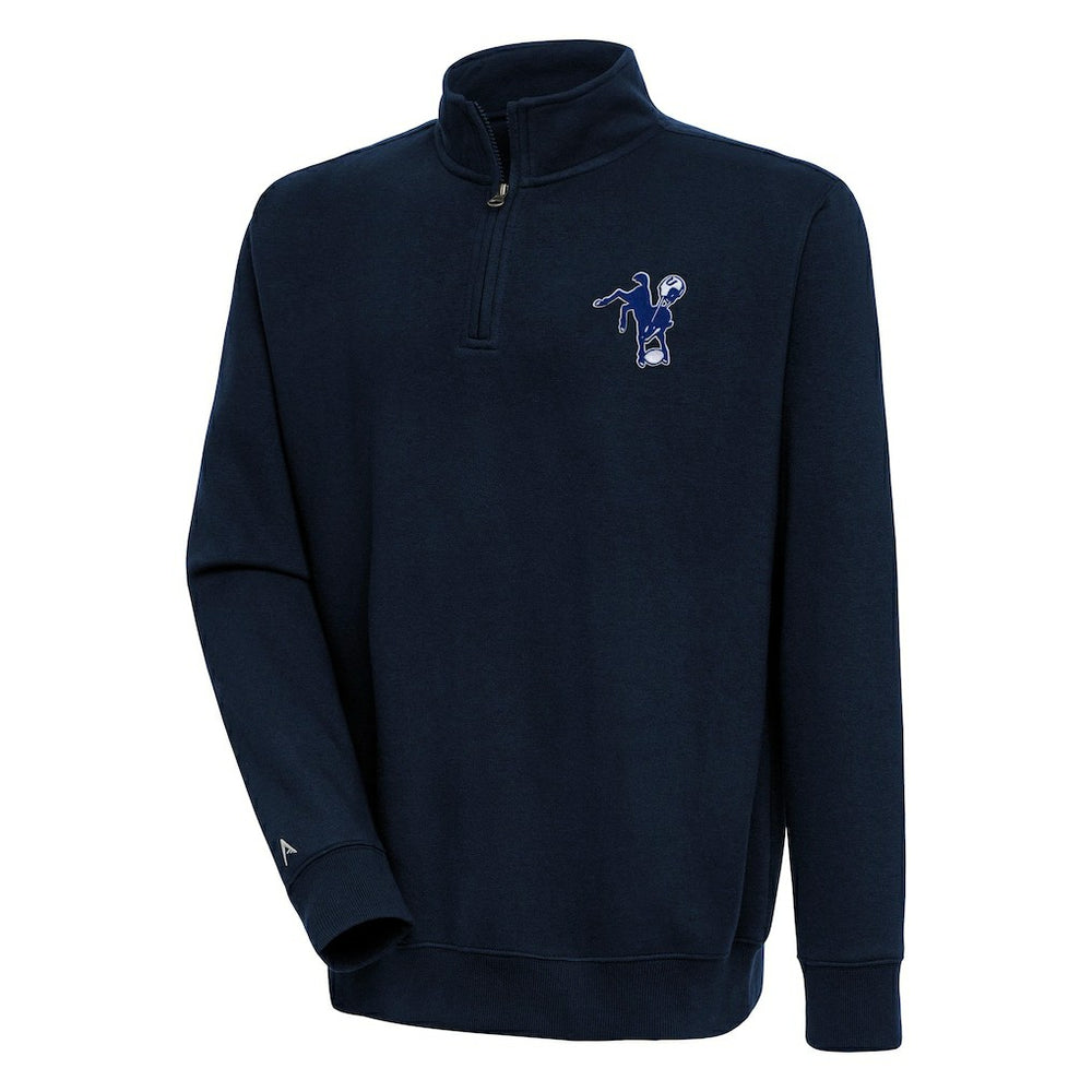 Indianapolis Colts Adult Throwback Logo Victory Quarter-Zip Pullover Top Navy