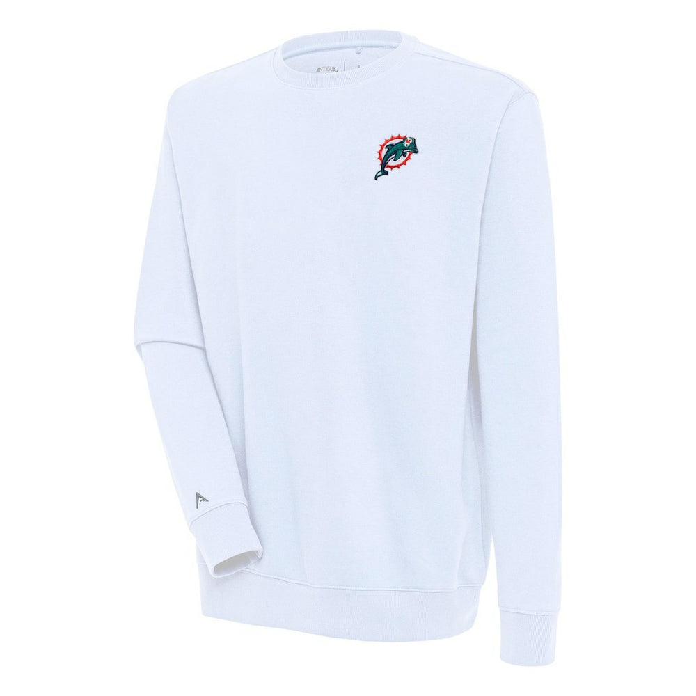Miami Dolphins Adult Throwback Logo Victory Pullover Sweatshirt White