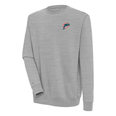 Miami Dolphins Adult Throwback Logo Victory Pullover Sweatshirt Heather Gray