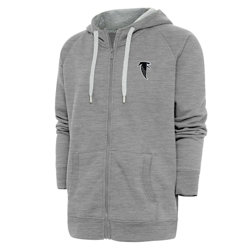 Atlanta Falcons Adult Throwback Logo Victory Full-Zip Hoodie Heather Gray