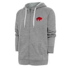 Buffalo Bills Adult Throwback Logo Victory Full-Zip Hoodie Heather Gray