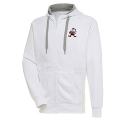 Cleveland Browns Adult Throwback Logo Victory Full-Zip Hoodie White