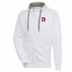 Denver Broncos Adult Throwback Logo Victory Full-Zip Hoodie White