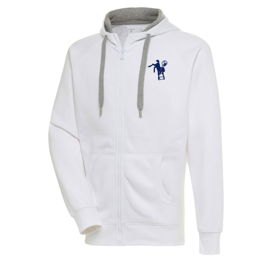 Indianapolis Colts Adult Throwback Logo Victory Full-Zip Hoodie White