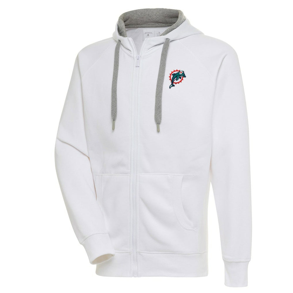 Miami Dolphins Adult Throwback Logo Victory Full-Zip Hoodie White