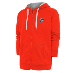 Miami Dolphins Adult Throwback Logo Victory Full-Zip Hoodie Orange