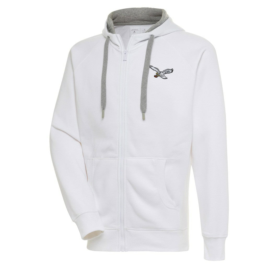 Philadelphia Eagles Adult Throwback Logo Victory Full-Zip Hoodie White