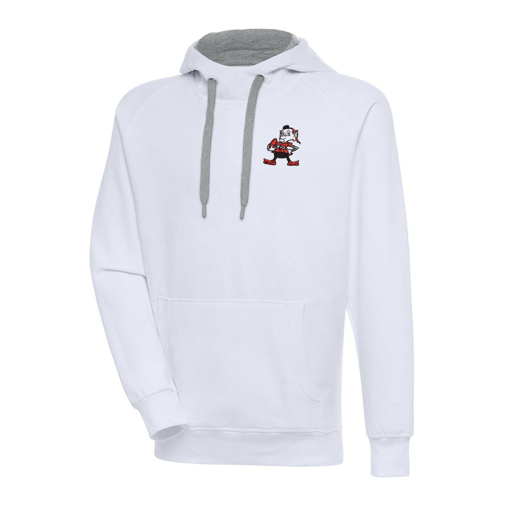Cleveland Browns Adult Throwback Logo Victory Pullover Hoodie White