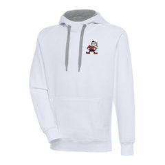 Cleveland Browns Adult Throwback Logo Victory Pullover Hoodie White