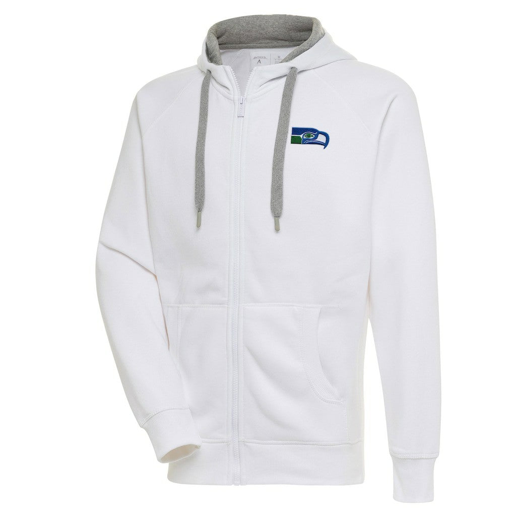 Seattle Seahawks Adult Throwback Logo Victory Full-Zip Hoodie White