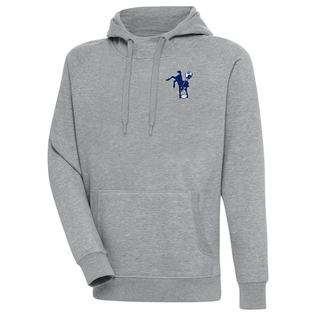 Indianapolis Colts Adult Throwback Logo Victory Pullover Hoodie Heather Gray