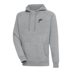 Miami Dolphins Adult Throwback Logo Victory Pullover Hoodie Heather Gray