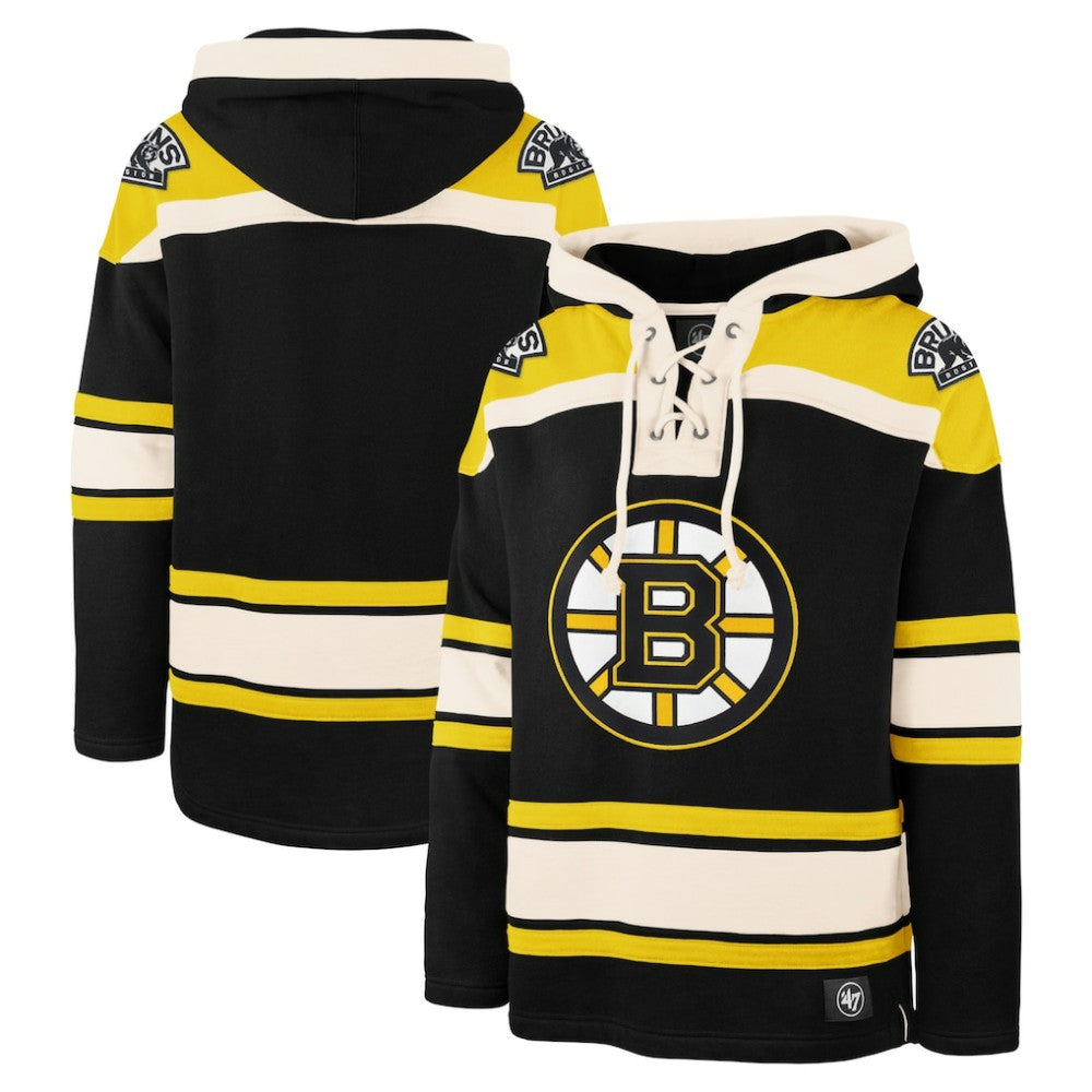 NHL Boston Bruins '47 Big & Tall Superior Lacer Pullover Hoodie - Black