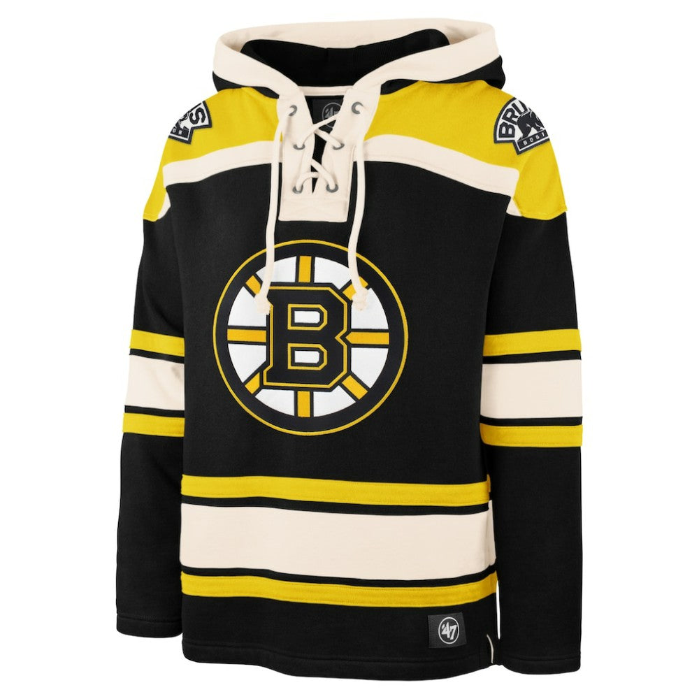 NHL Boston Bruins '47 Big & Tall Superior Lacer Pullover Hoodie - Black