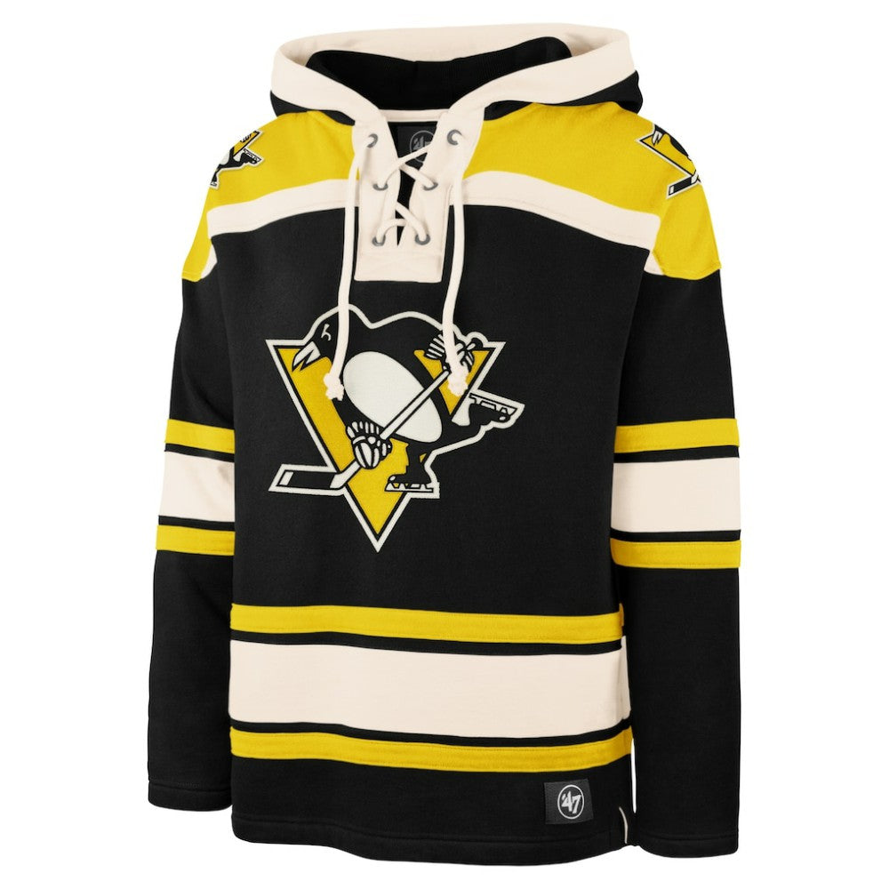 NHL Pittsburgh Penguins '47 Big & Tall Superior Lacer Pullover Hoodie - Black