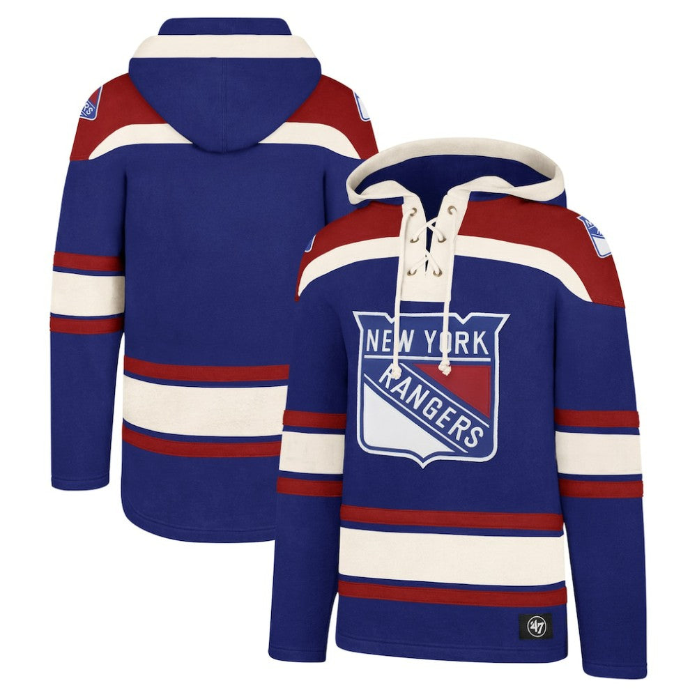 NHL New York Rangers '47 Big & Tall Superior Lacer Pullover Hoodie - Blue