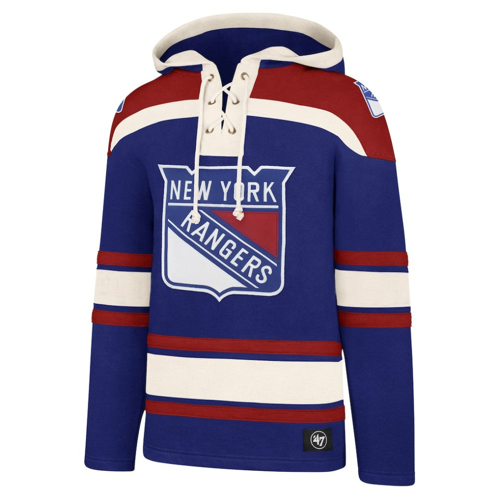NHL New York Rangers '47 Big & Tall Superior Lacer Pullover Hoodie - Blue
