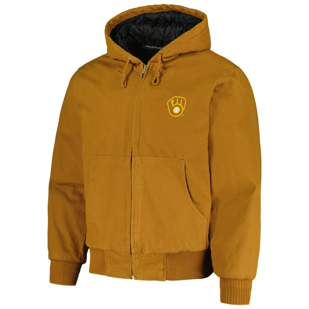 Milwaukee Brewers Dunbrooke Dakota Work Full-Zip Hoodie Jacket - Brown Jackets