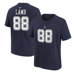 CeeDee Lamb Dallas Cowboys Preschool Player Name & Number T-Shirt Navy