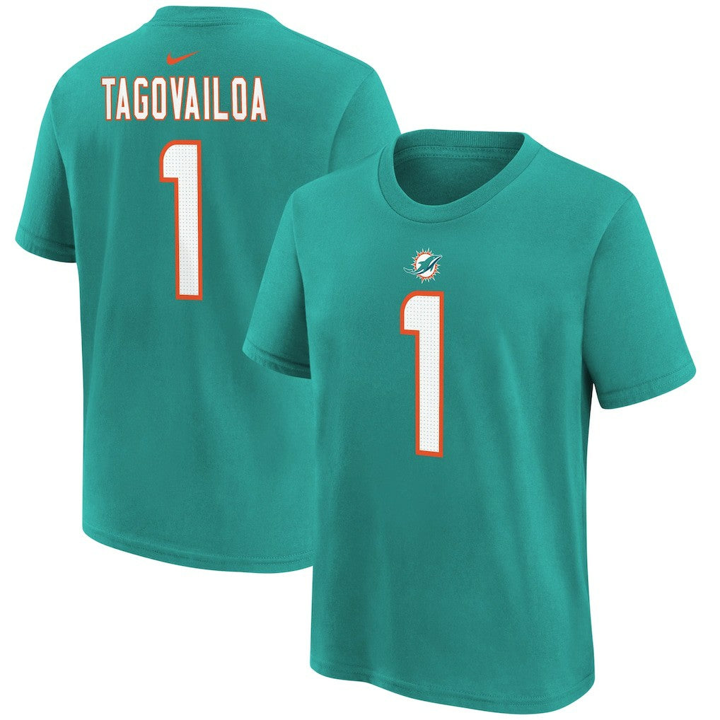 Tua Tagovailoa Miami Dolphins Preschool Player Name & Number T-Shirt Aqua