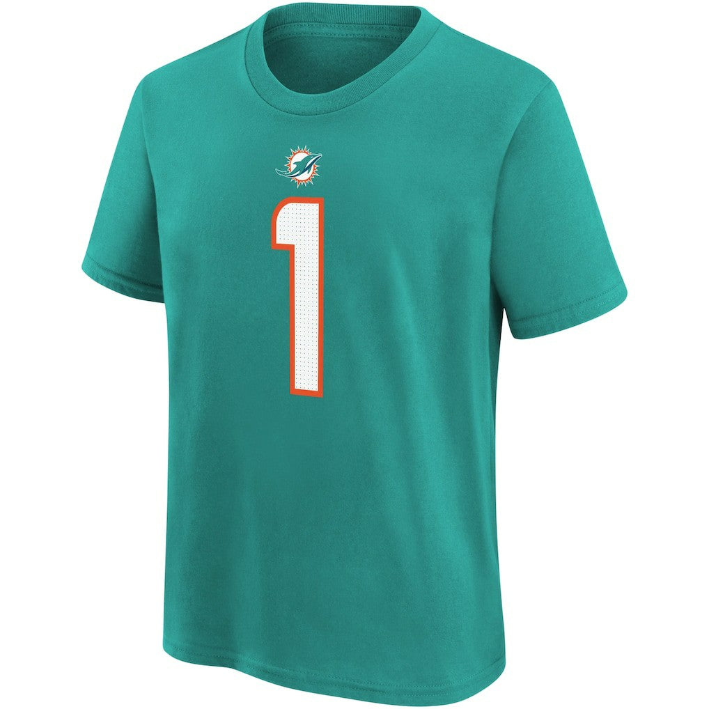 Tua Tagovailoa Miami Dolphins Preschool Player Name & Number T-Shirt Aqua