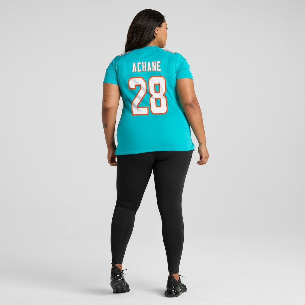 Devon Achane Miami Dolphins Women's Player Game Jersey Aqua