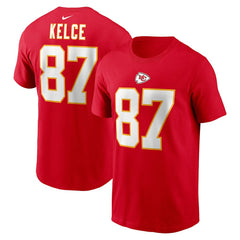 Travis Kelce Kansas City Chiefs Player Name & Number T-Shirt Red