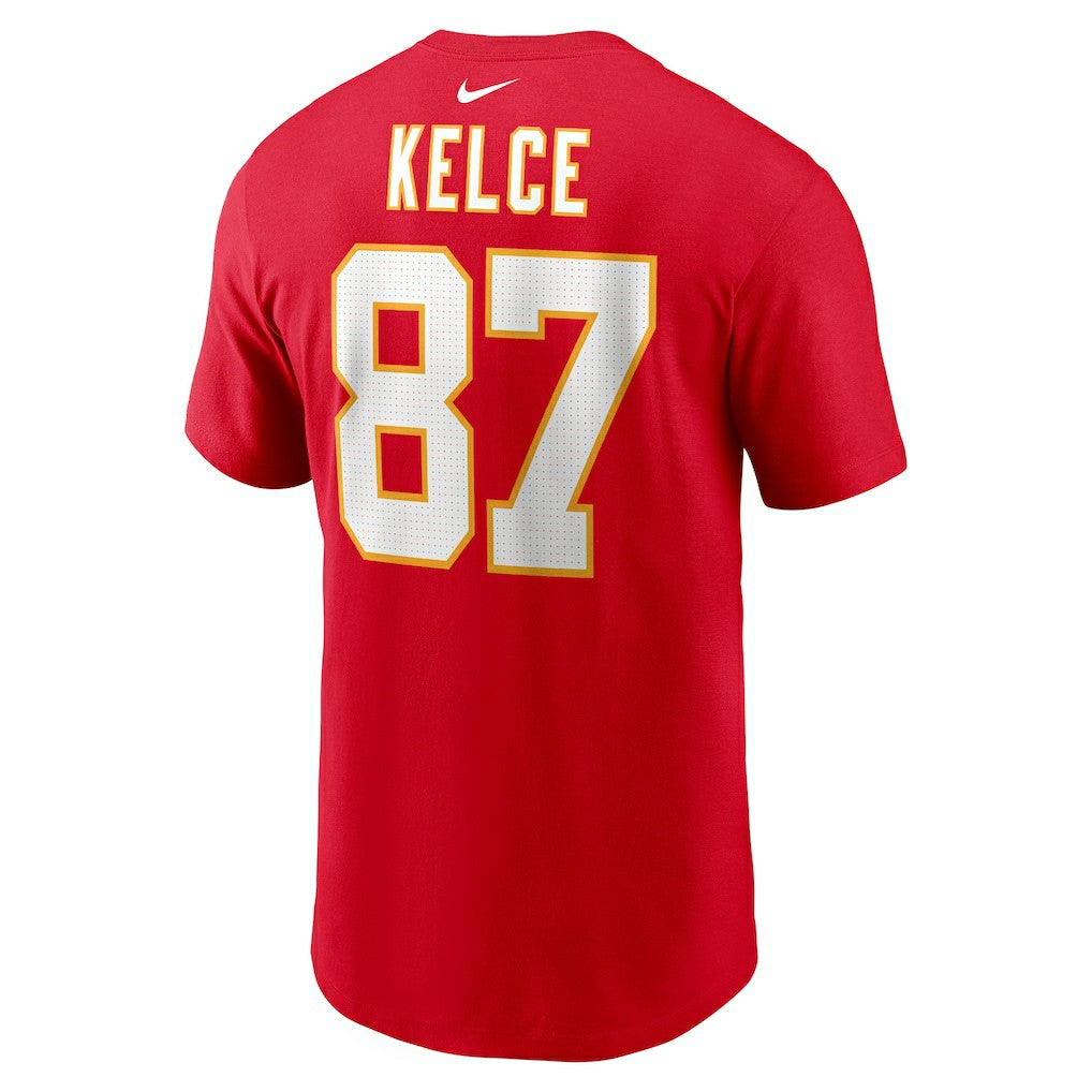 Travis Kelce Kansas City Chiefs Player Name & Number T-Shirt Red