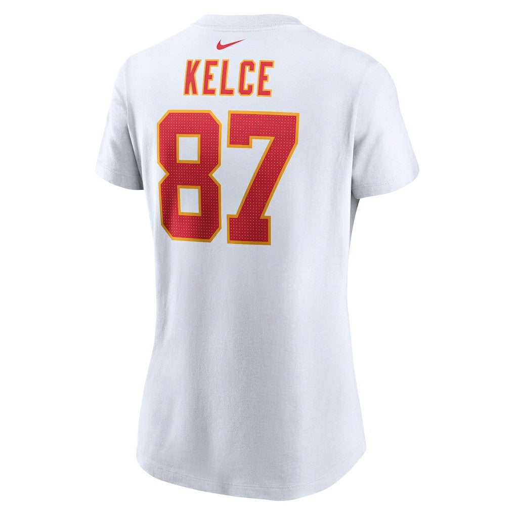 Travis Kelce Kansas City Chiefs Women's Player Name & Number T-Shirt White