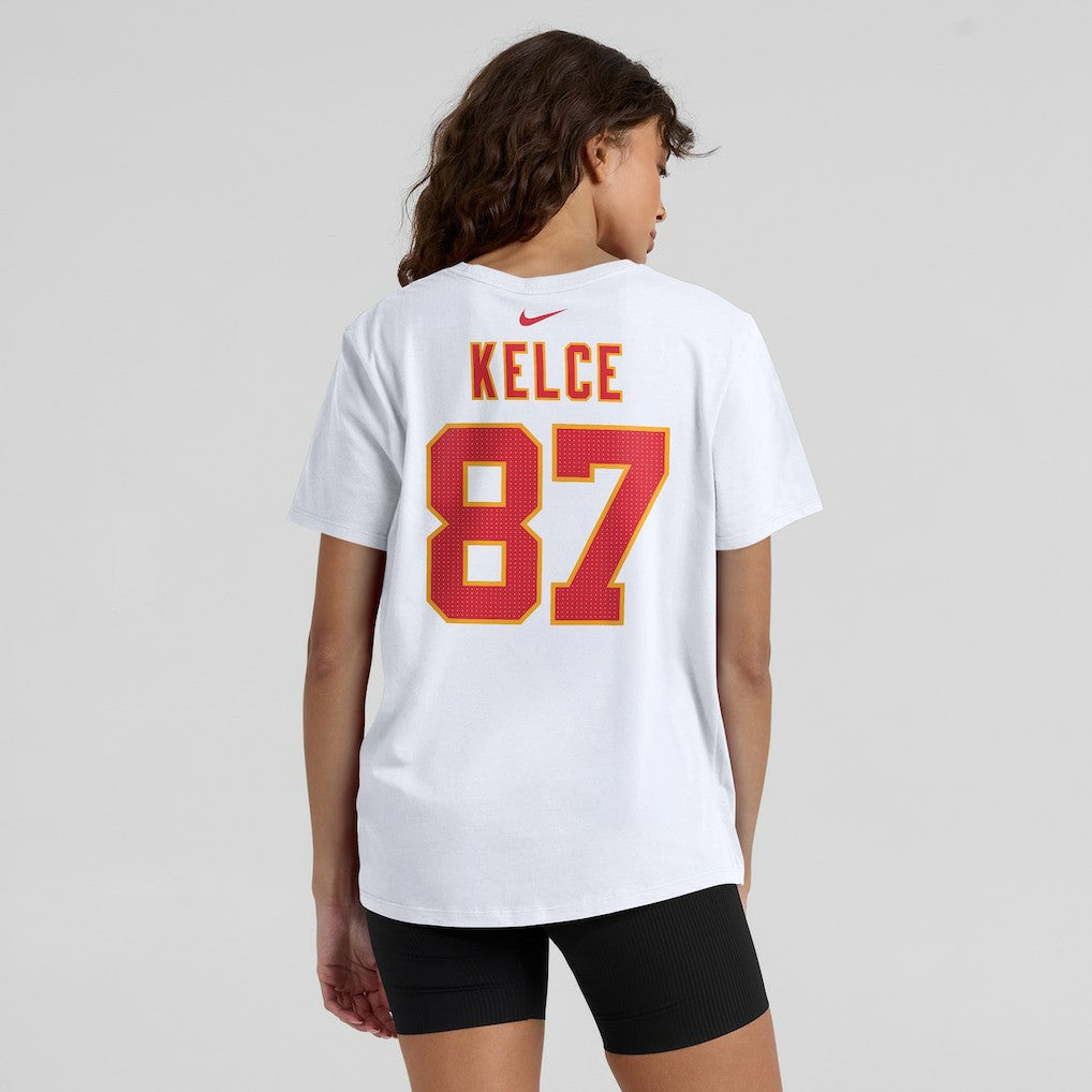 Travis Kelce Kansas City Chiefs Women's Player Name & Number T-Shirt White