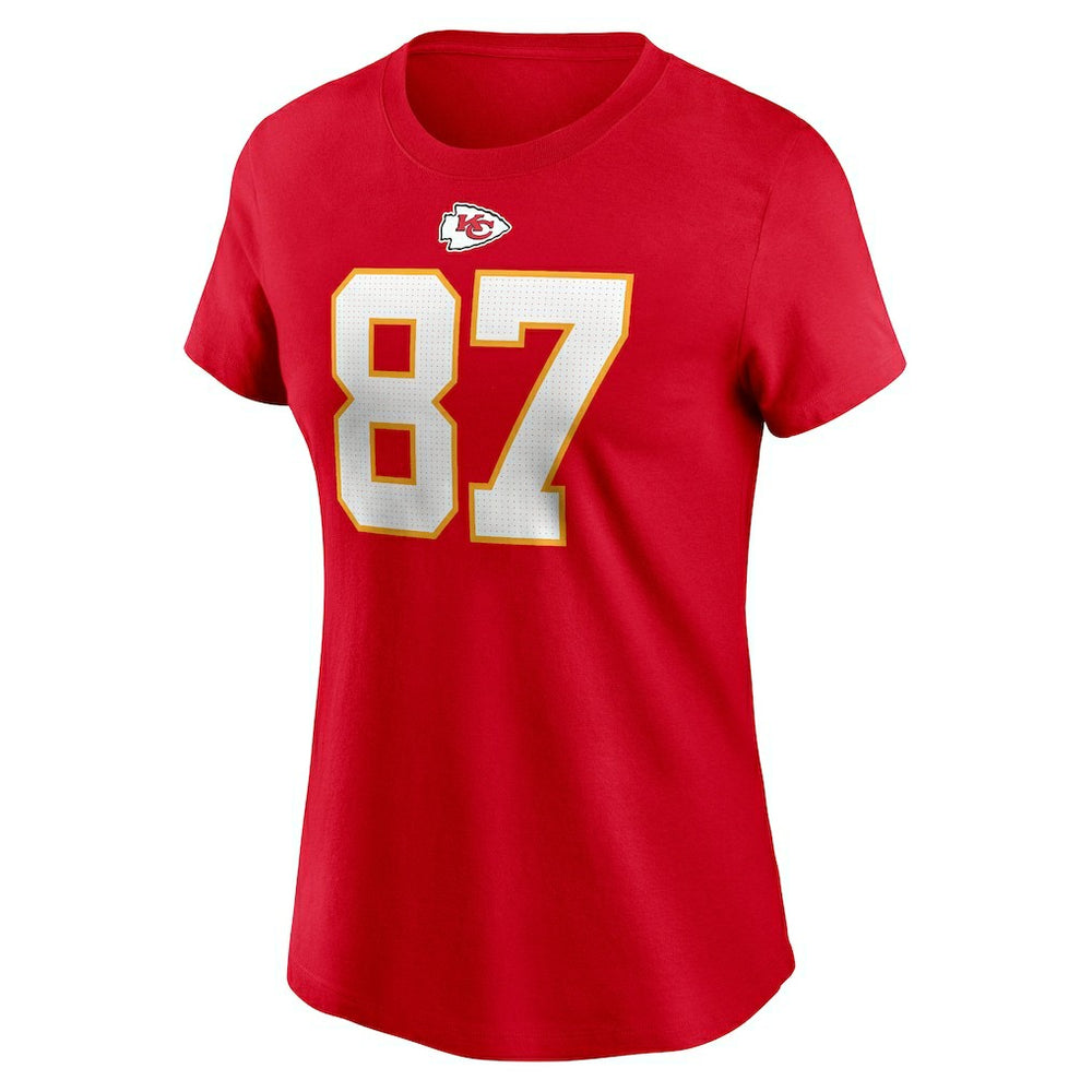Travis Kelce Kansas City Chiefs Women's Player Name & Number T-Shirt Red