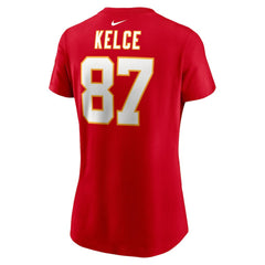 Travis Kelce Kansas City Chiefs Women's Player Name & Number T-Shirt Red