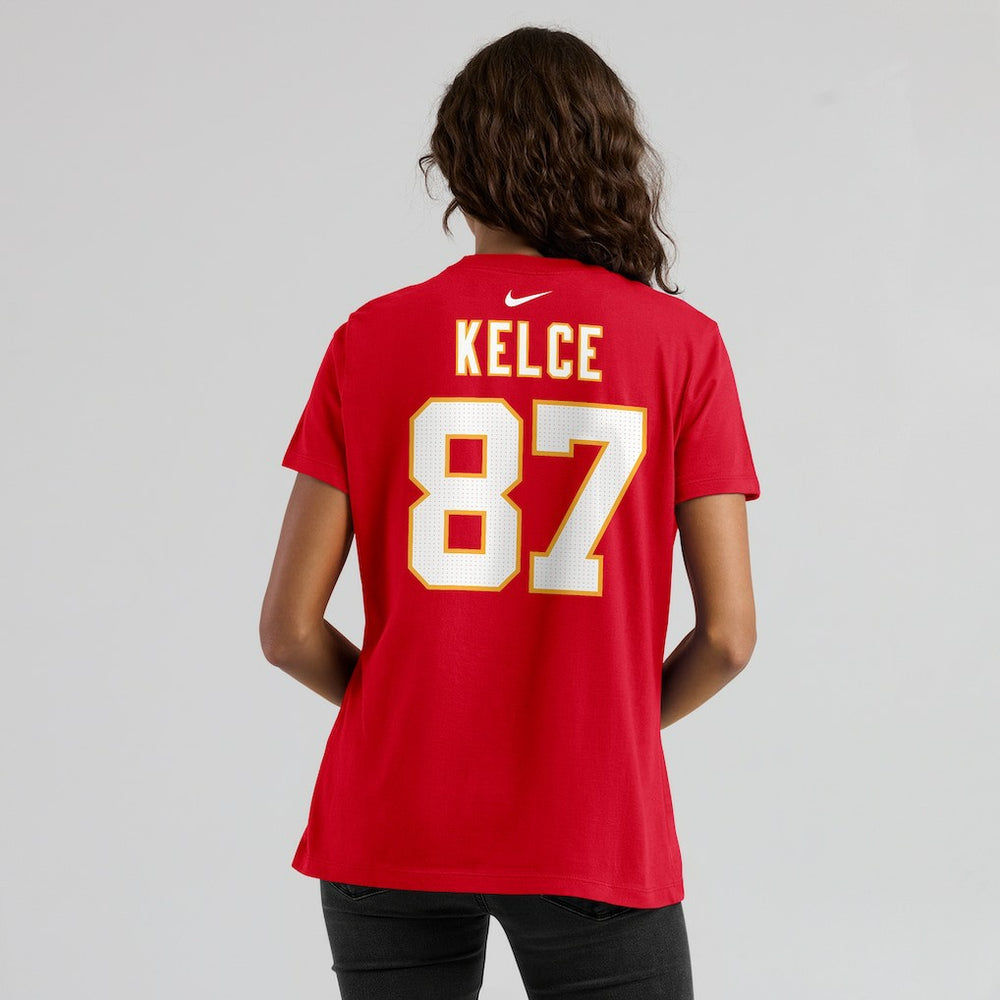 Travis Kelce Kansas City Chiefs Women's Player Name & Number T-Shirt Red